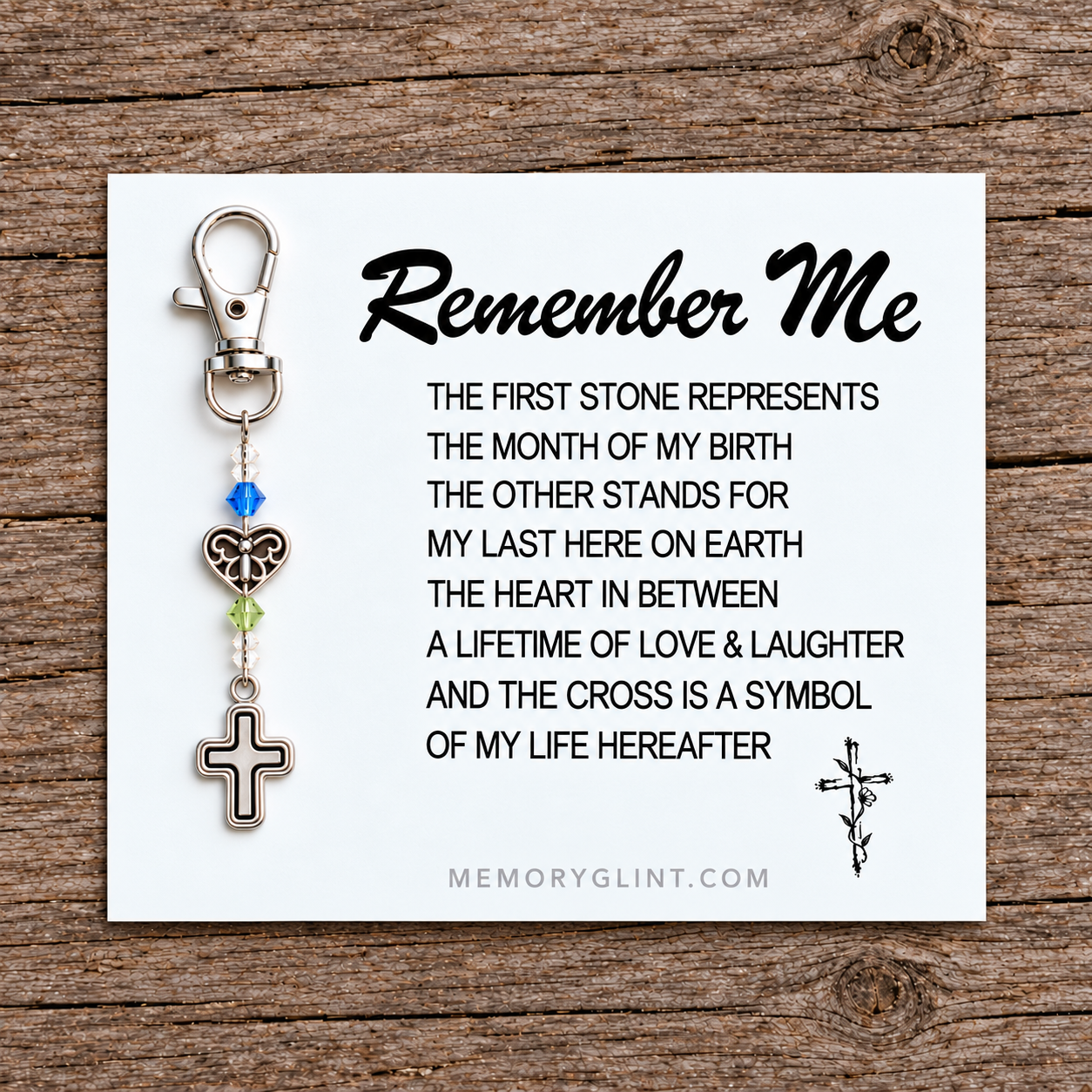 The Remember Me Poem & Charm, Cross