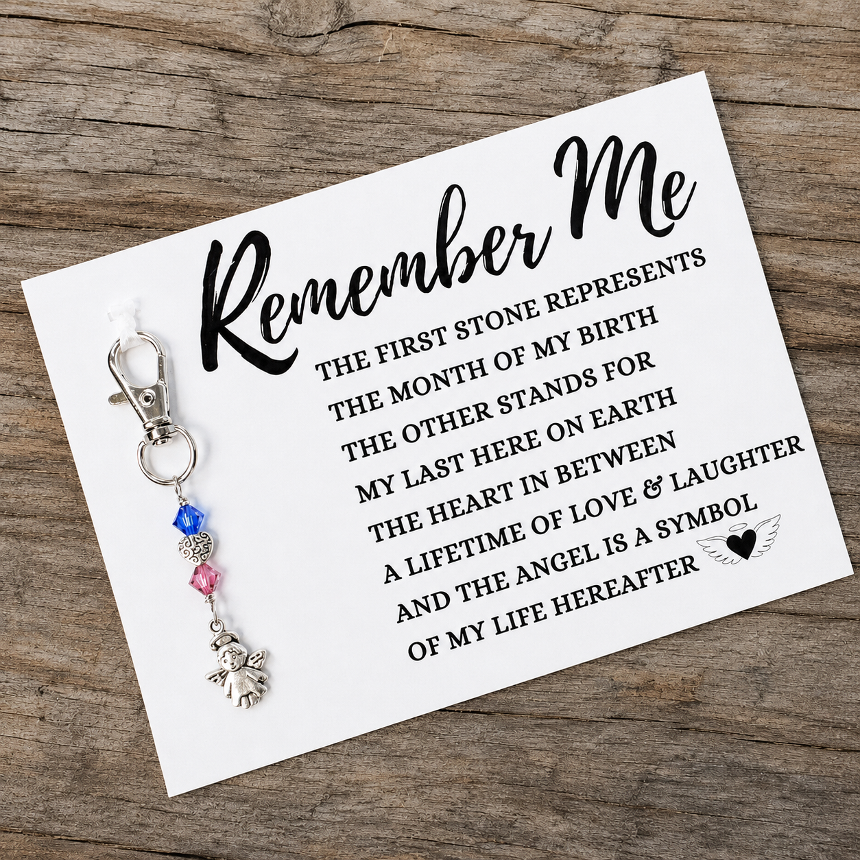Remember Me-Cute Child Angel + Little Swirl Heart