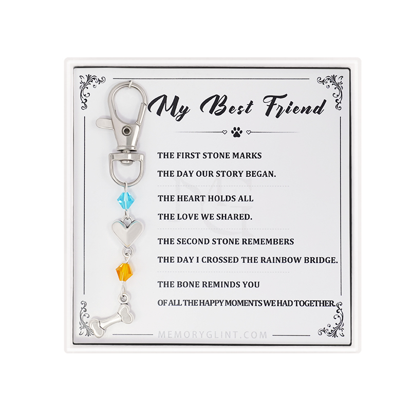 The Pet Love My Best Friend Poem & Charm,Heart-Bone