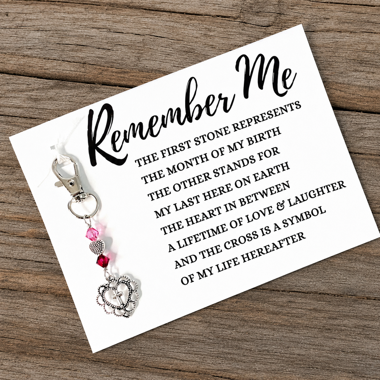 Remember Me-Micro Dot Heart + Cross Inside Lacey Heart