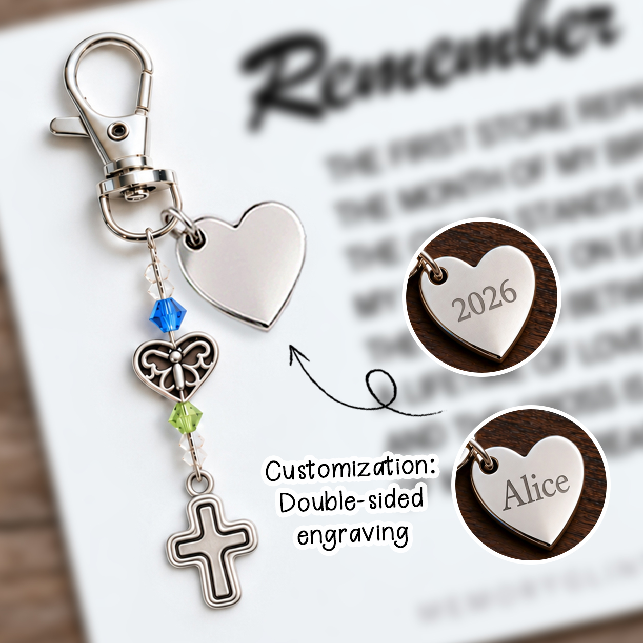 The Remember Me Poem & Charm, Cross