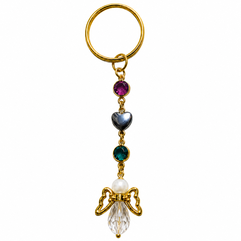 Remember Me Angel Keychain | Personalized Birthstone Memorial Keepsake