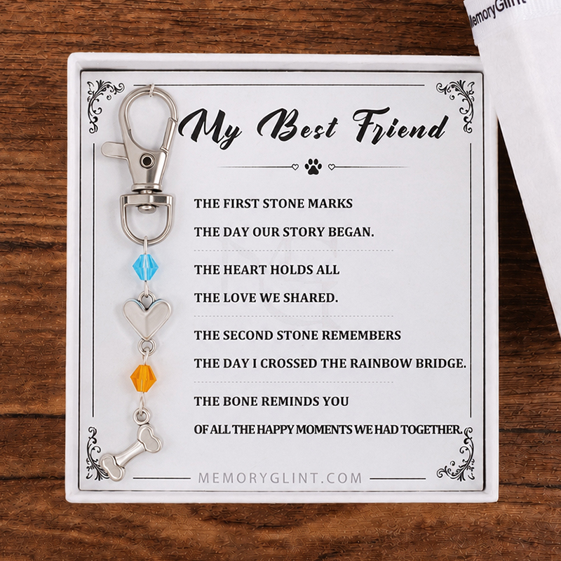 The Pet Love My Best Friend Poem & Charm,Heart-Bone
