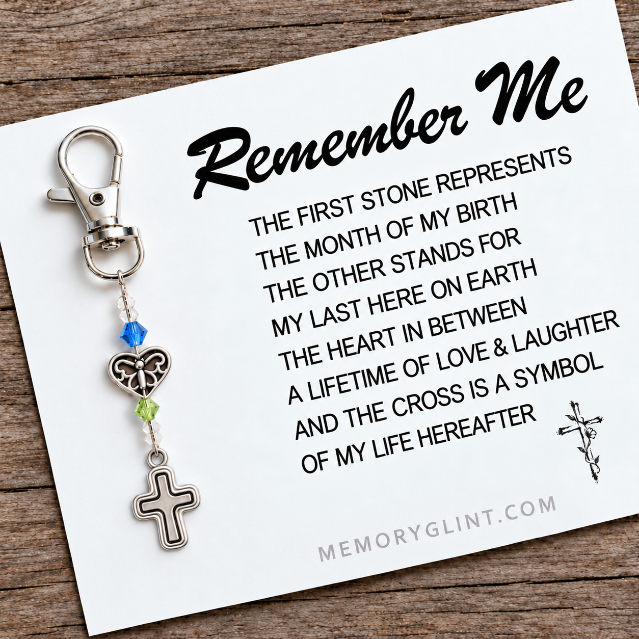 The Remember Me Poem & Charm, Cross