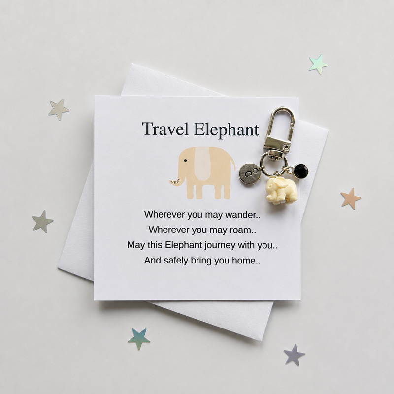 Wherever You May Wander – Personalized Travel Elephant-White
