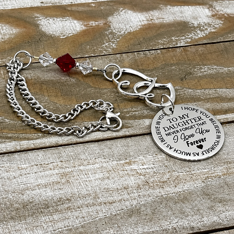 To My Daughter – “I Love You Forever” Birthstone Angel Car Charm