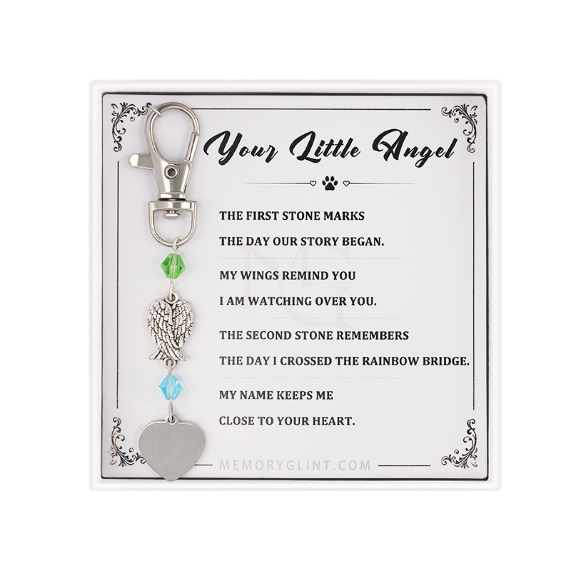 Your Little Angel-Wings-Heart-shaped name tag