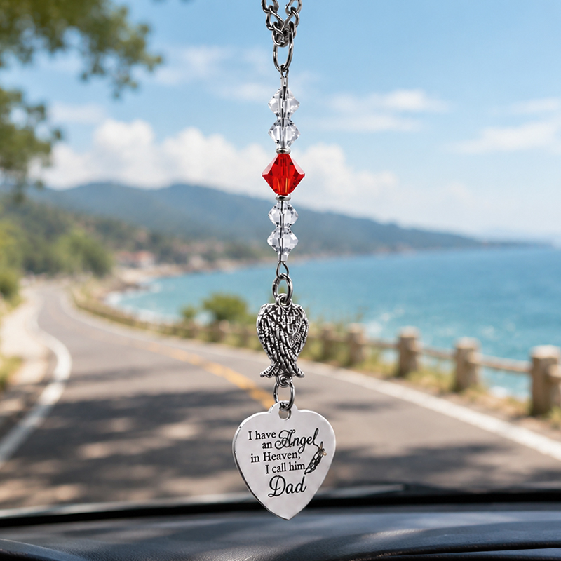 Guardian Angel Dad Memorial Car Charm – Forever Love Tribute