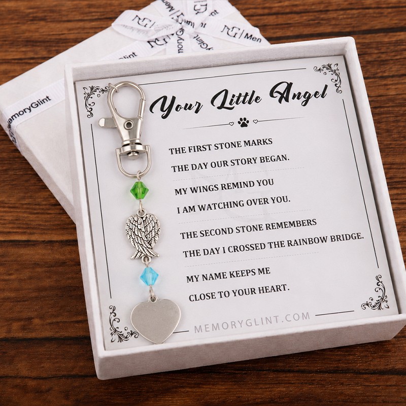 Your Little Angel-Wings-Heart-shaped name tag