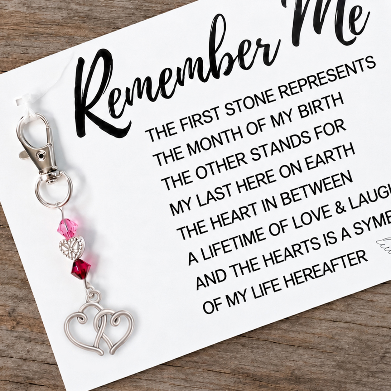 The Remember Me Poem & Charm, Hearts