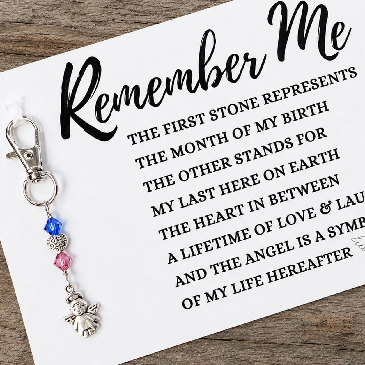 Remember Me-Cute Child Angel + Little Swirl Heart
