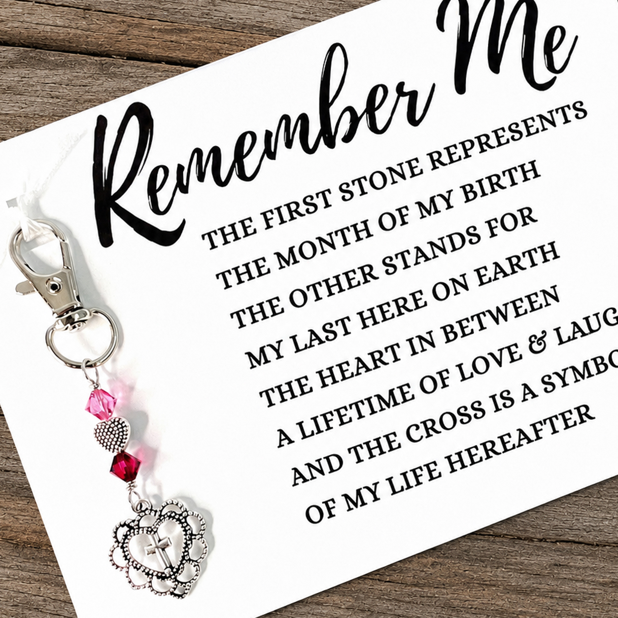 Remember Me-Micro Dot Heart + Cross Inside Lacey Heart