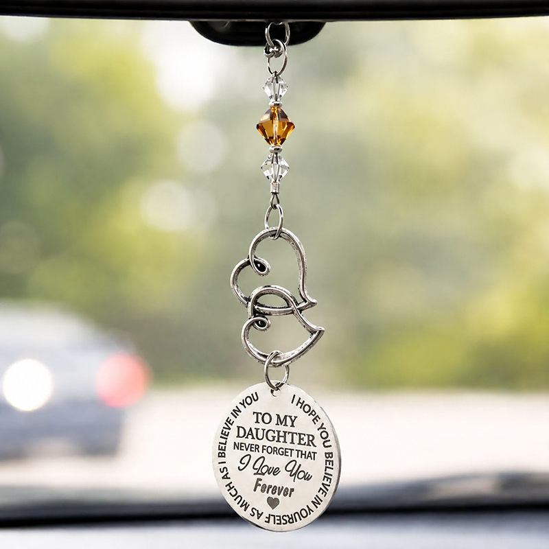 To My Daughter – “I Love You Forever” Birthstone Angel Car Charm