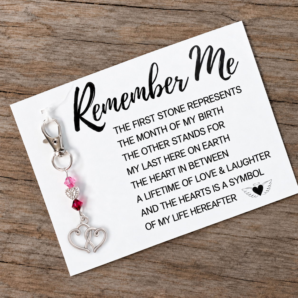 The Remember Me Poem & Charm, Hearts