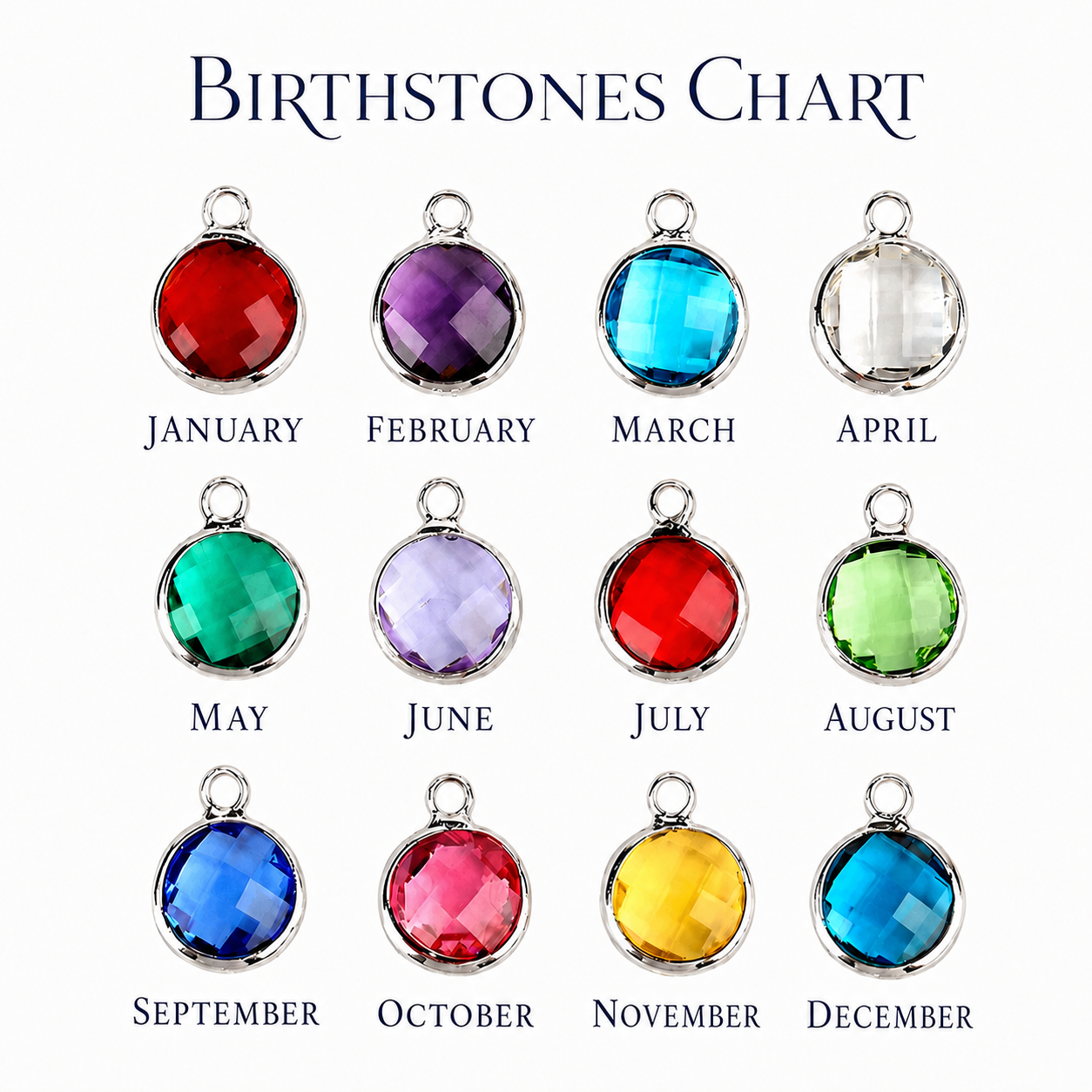 Round-Birthstone - Add a Meaningful Month