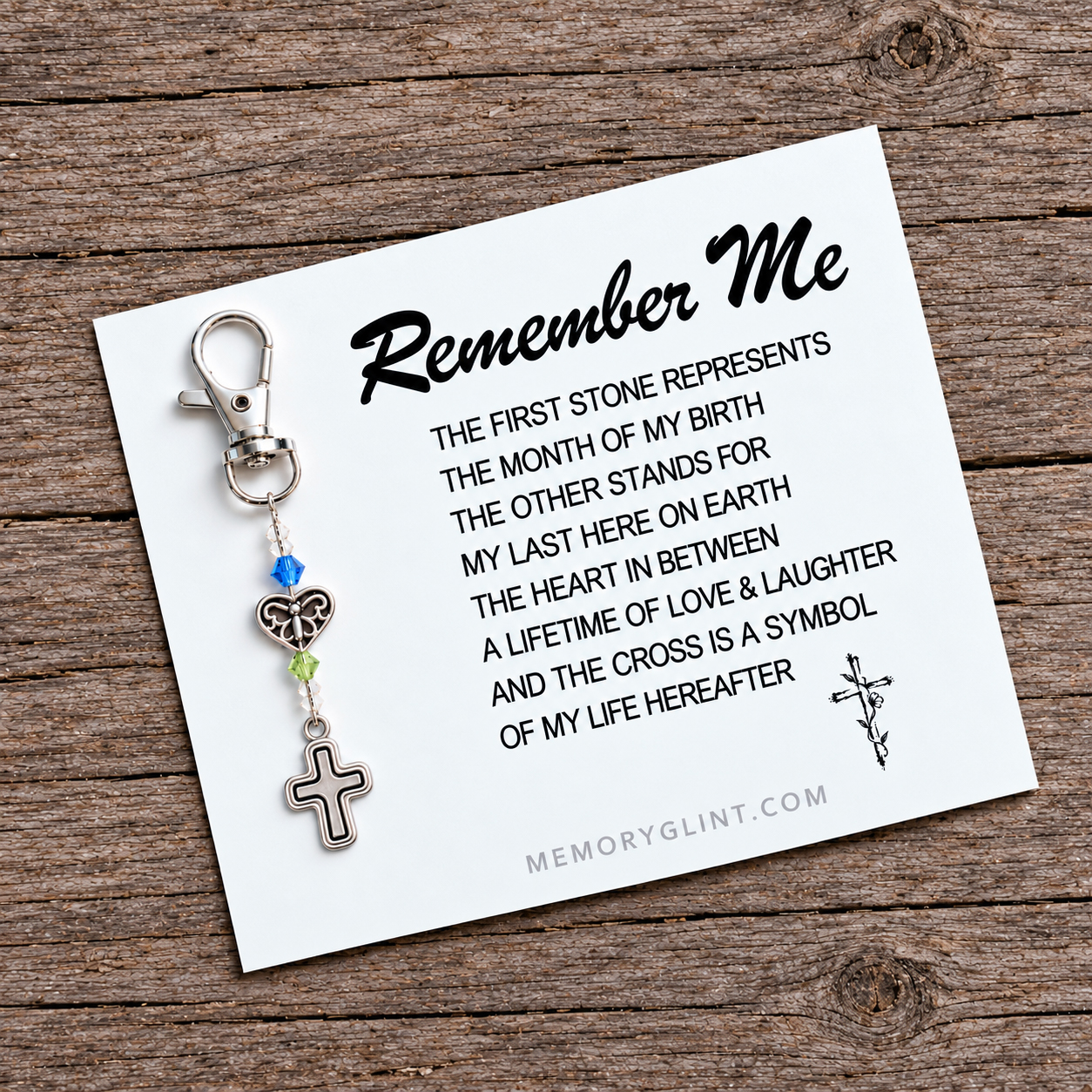The Remember Me Poem & Charm, Cross