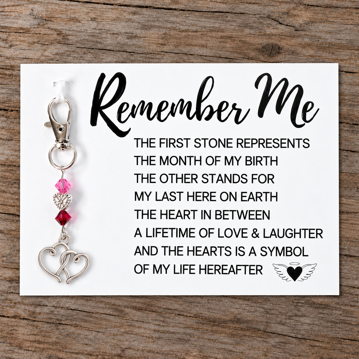 The Remember Me Poem & Charm, Hearts