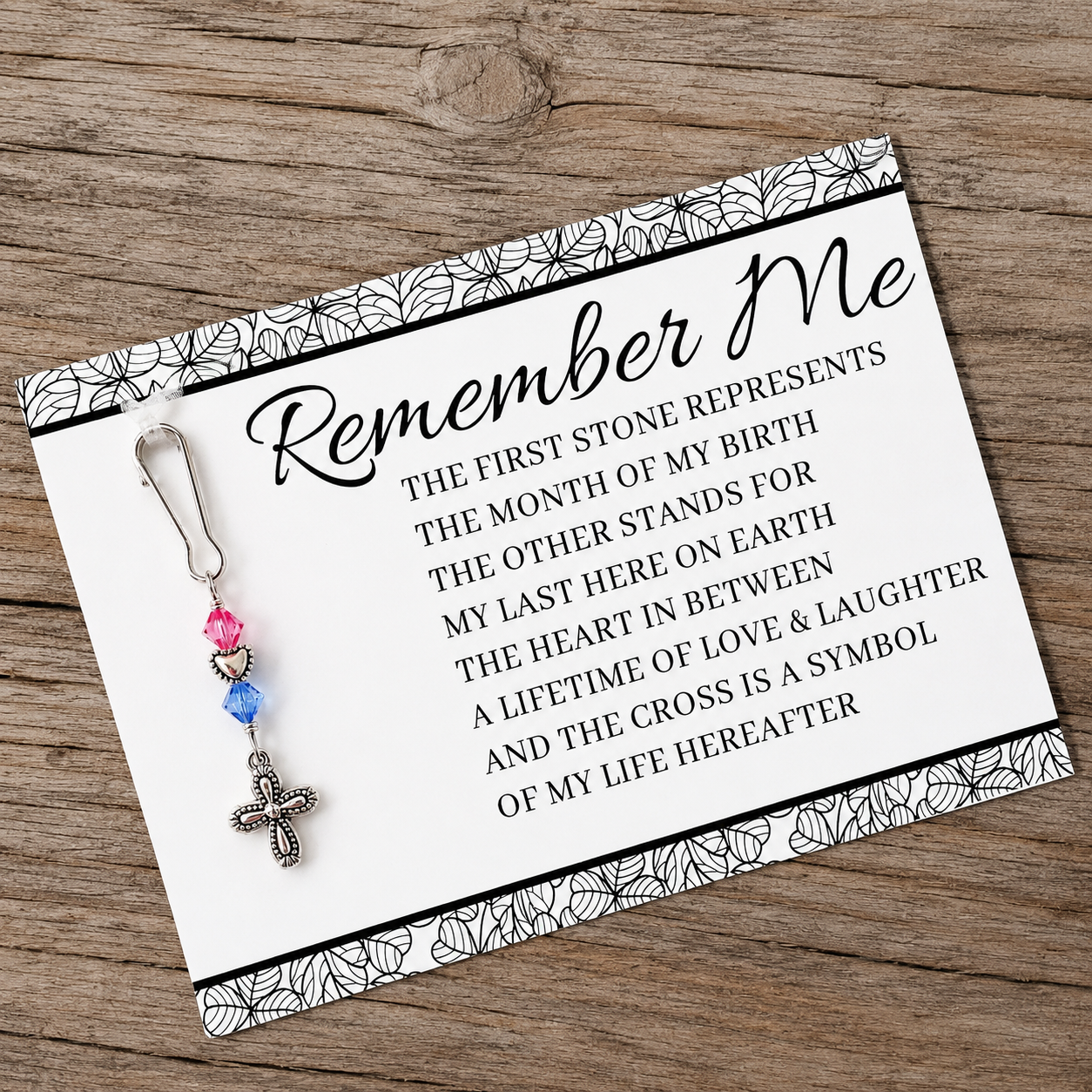 Remember Me-Fancy Heart + Matching Cross