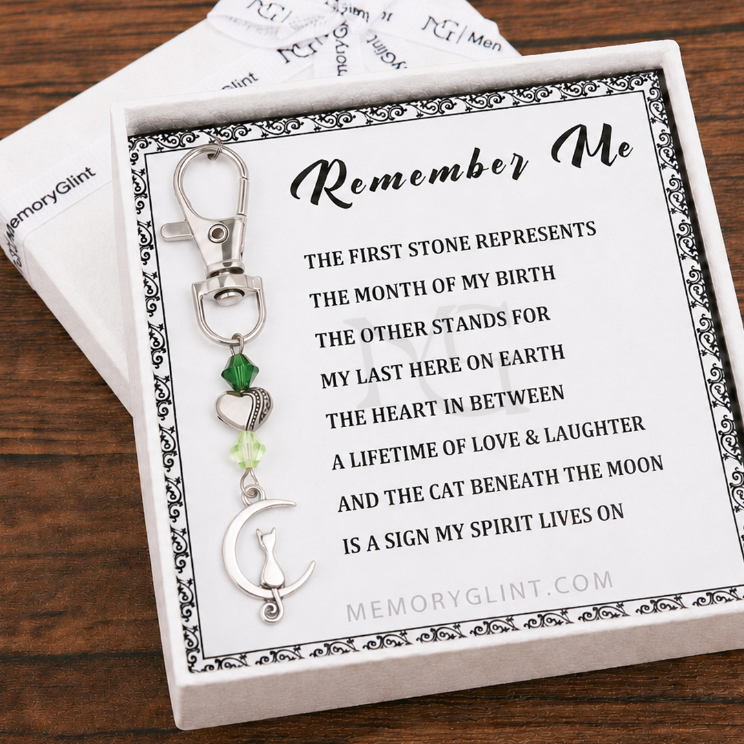 The Remember Me Poem & Charm, Moonlit Cat