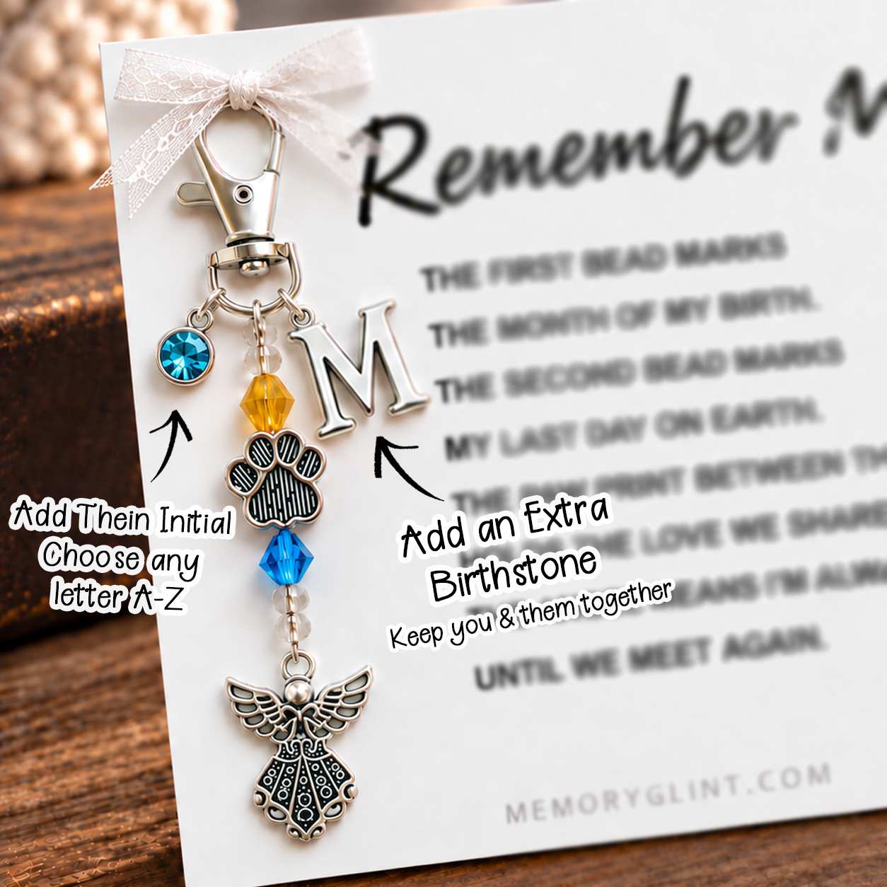 The Remember Me Poem & Charm, Heart Paw-Angel Paw