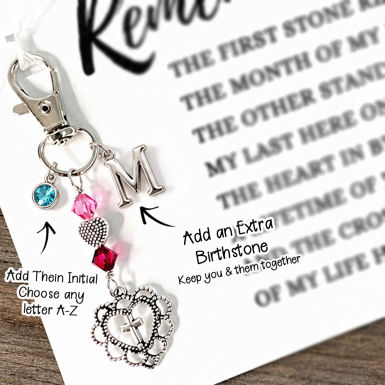 The Remember Me Poem & Charm, Eternal Love Cross of Faith