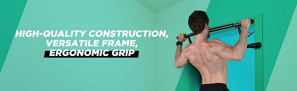 Ikonfitness Ultimate 4 in 1 Doorway Raised Height Pull Up Bar Dips Bar Power Ropes for Home Workout
