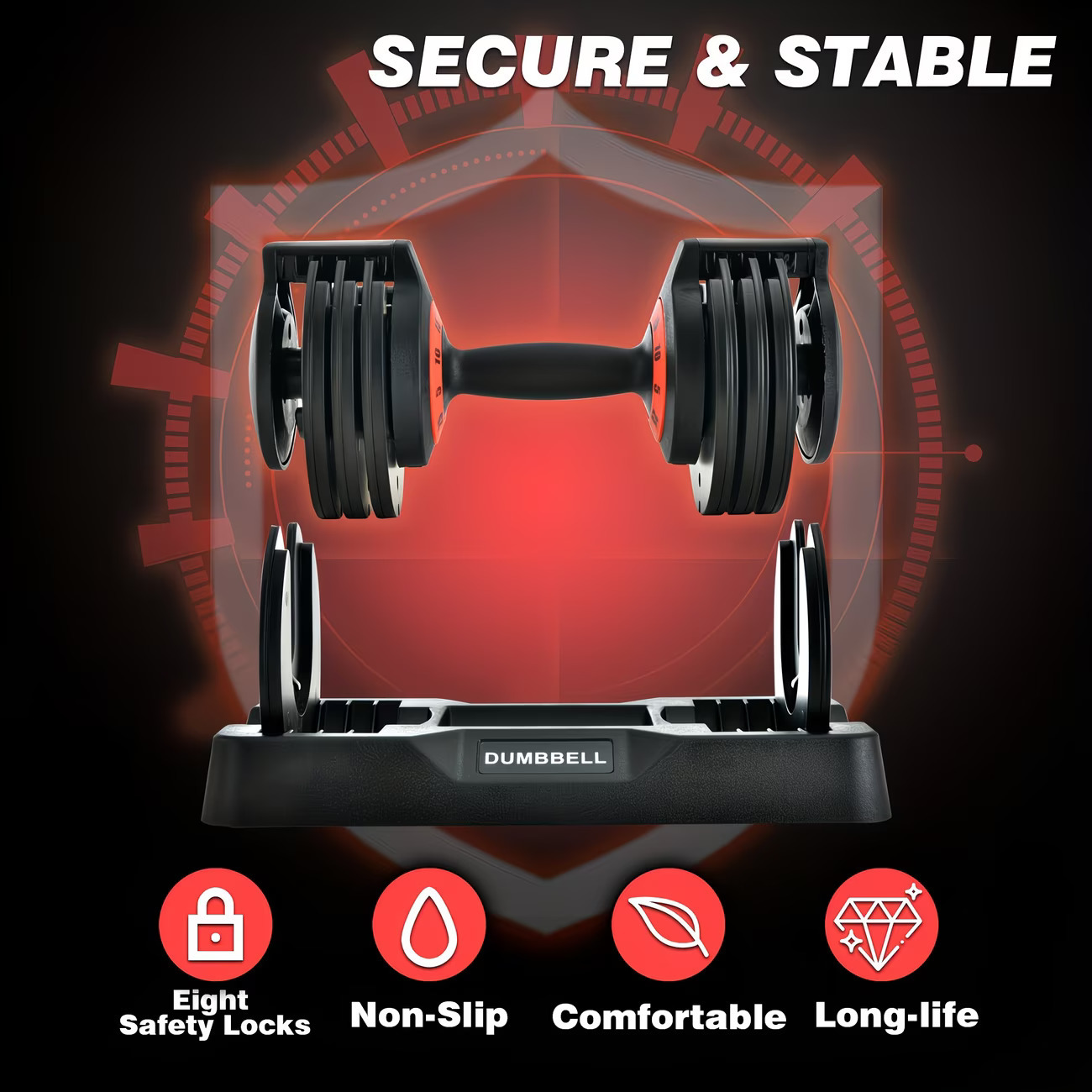 55 Lbs Adjustable Dumbbell Set For Workout