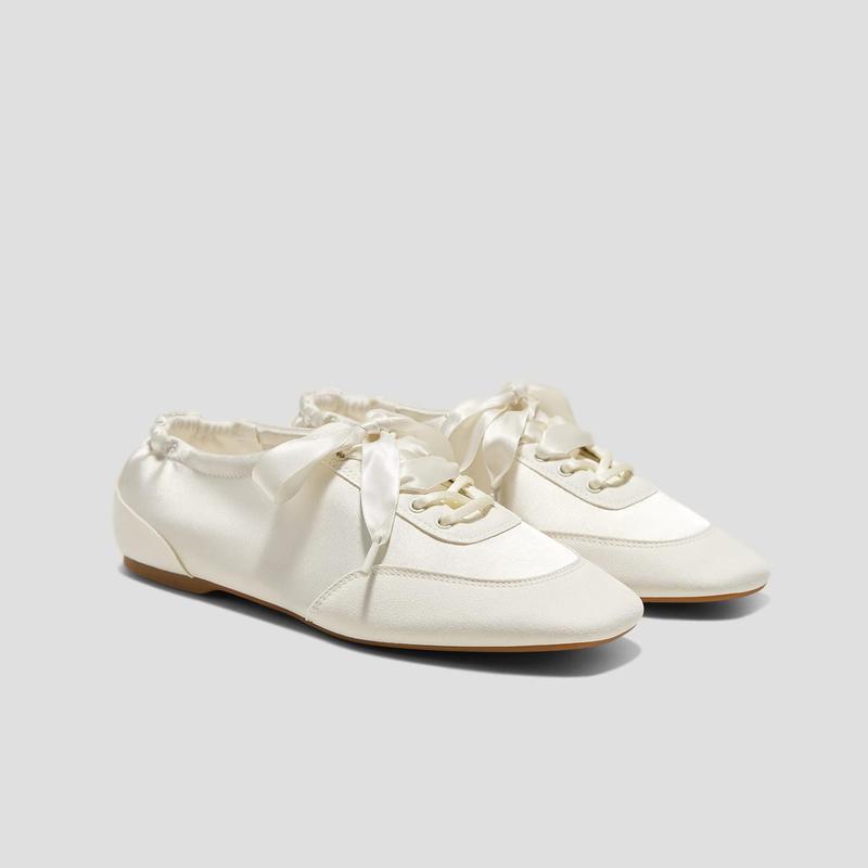 Casual Lace Streetwear Walking Ballet Sneakers For Women