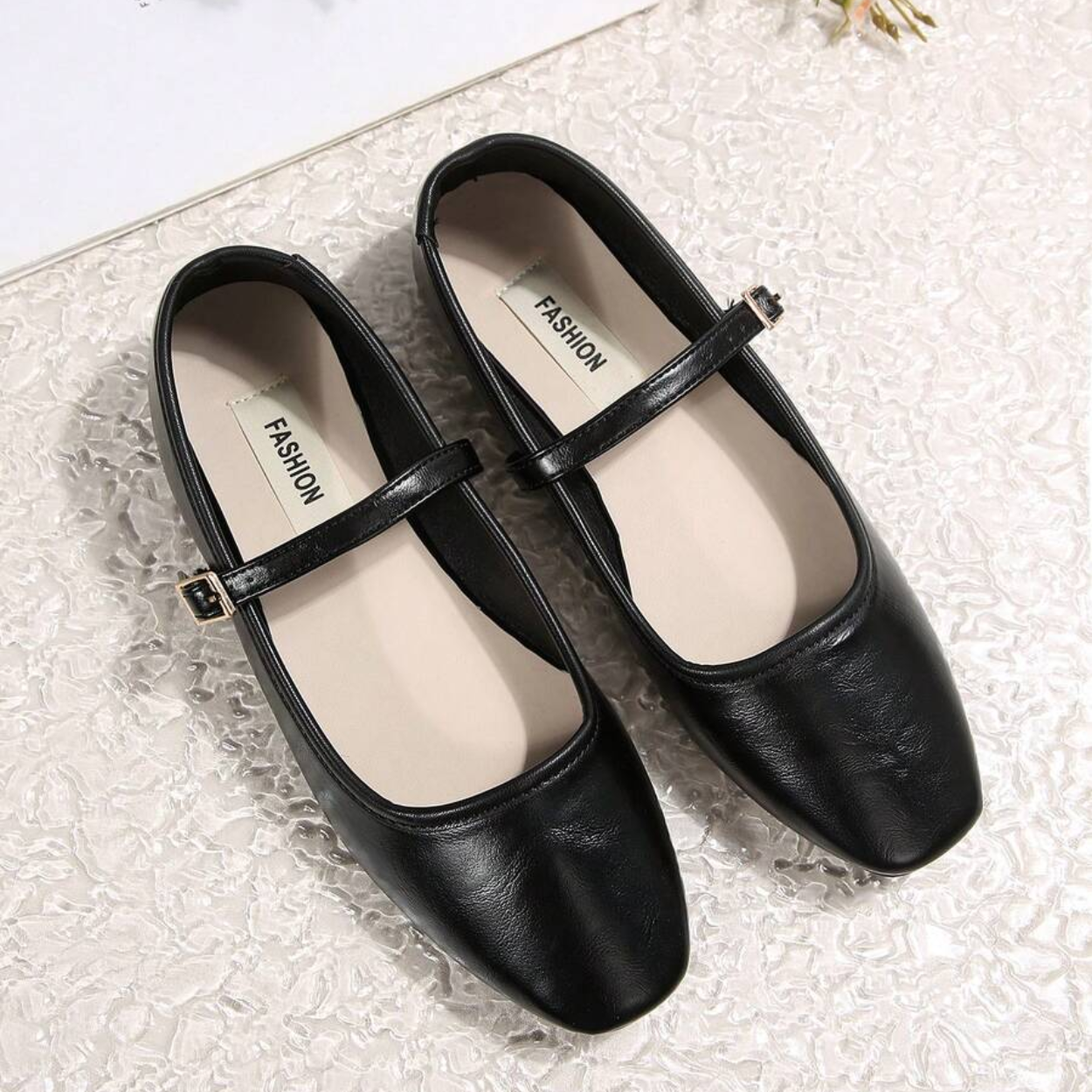 Stylish Ballet Flats Shoes With Buckle Strap And Soft Sole in Brown - Left Side