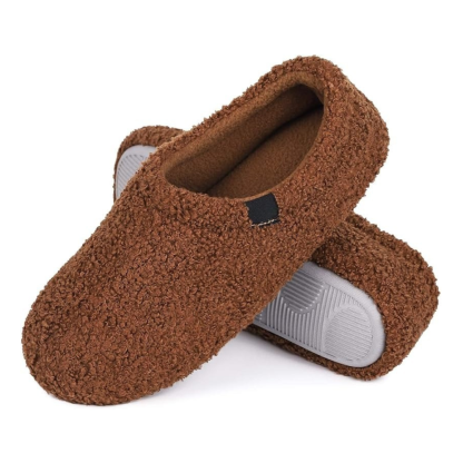 Women Memory Foam Loafer Slippers With Fuzzy Curly Fur And Cozy Fleece Lining