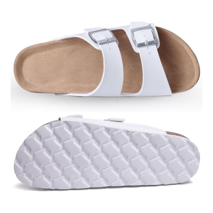 Cork Footbed Sandals With Non Slip Textured Outsole - My Beach Shoes