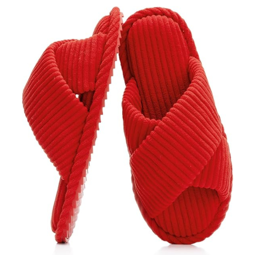 Womens Memory Foam Open Toe Crossband House SlidesWomen Memory Foam Open Toe Crossband House Slides - Image 13