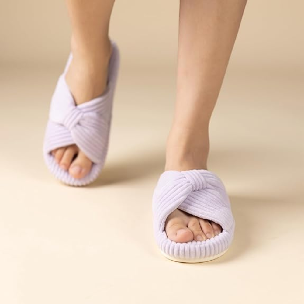 Women Memory Foam Corduroy Bow Crossband SlidesWomen Memory Foam Corduroy Bow Crossband Slides - Image 27