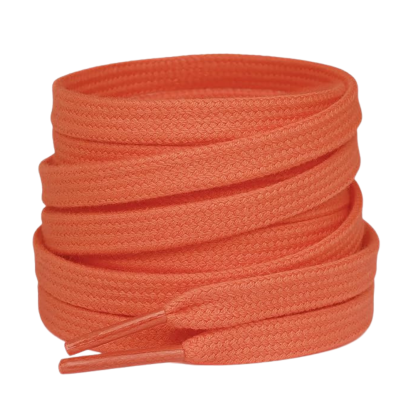 Pair of 2 Cotton Flat Shoelaces Wide for Sneakers and Athletic Shoes