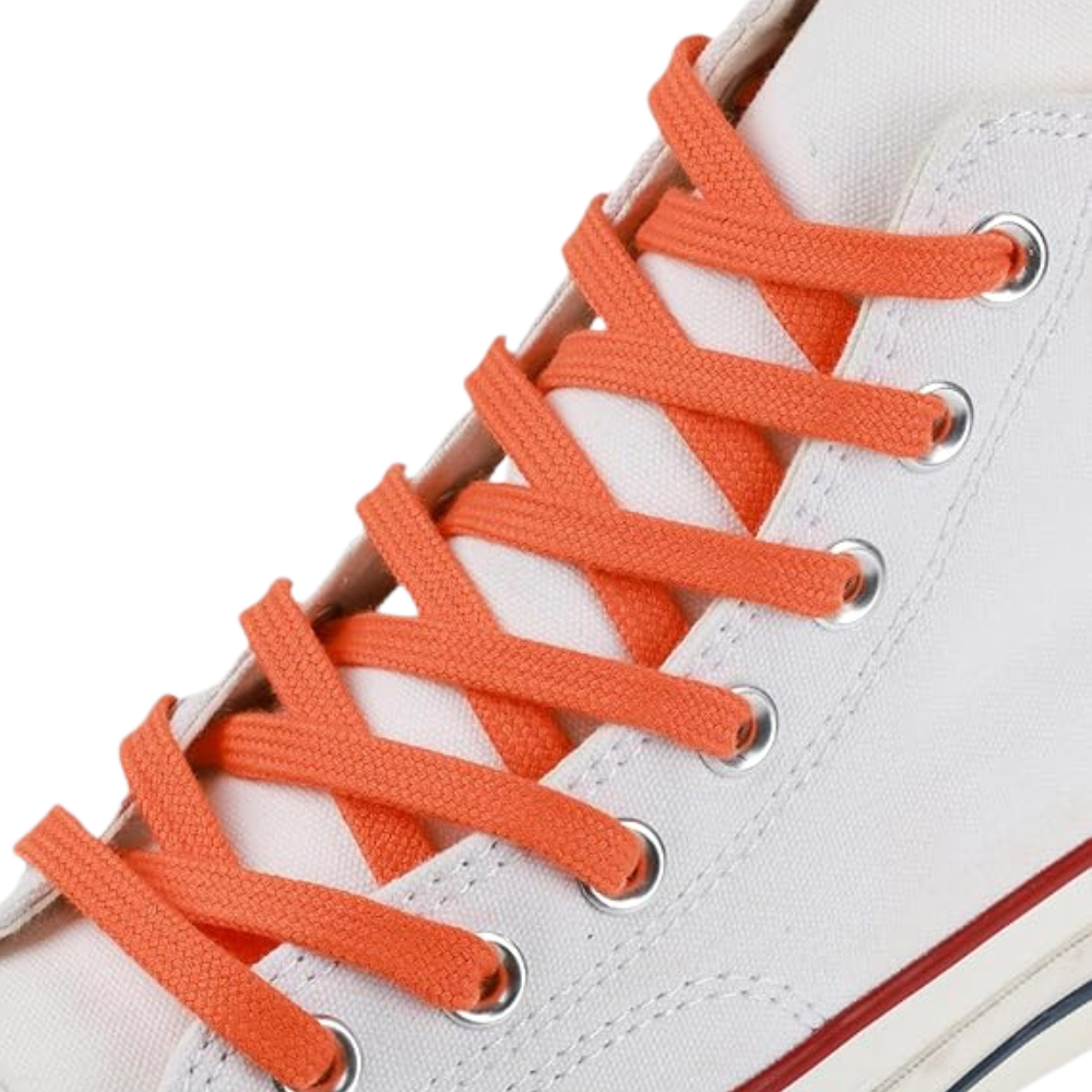 Pair of 2 Cotton Flat Shoelaces Wide for Sneakers and Athletic ShoesPair of 2 Cotton Flat Shoelaces Wide for Shoes - Image 22