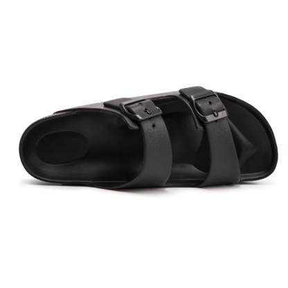 Women Adjustable Double Buckle Comfort Flat Slide Sandals