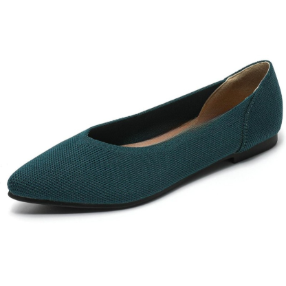 Textured Knit Slip-On Flats With Memory Foam Cushioned Insole - My Beach Shoes