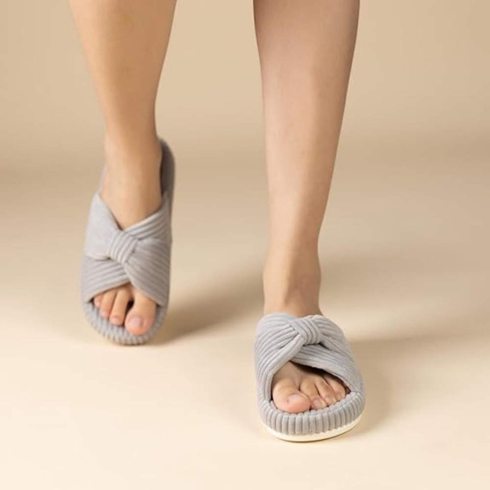 Women Memory Foam Corduroy Bow Crossband SlidesWomen Memory Foam Corduroy Bow Crossband Slides - Image 24