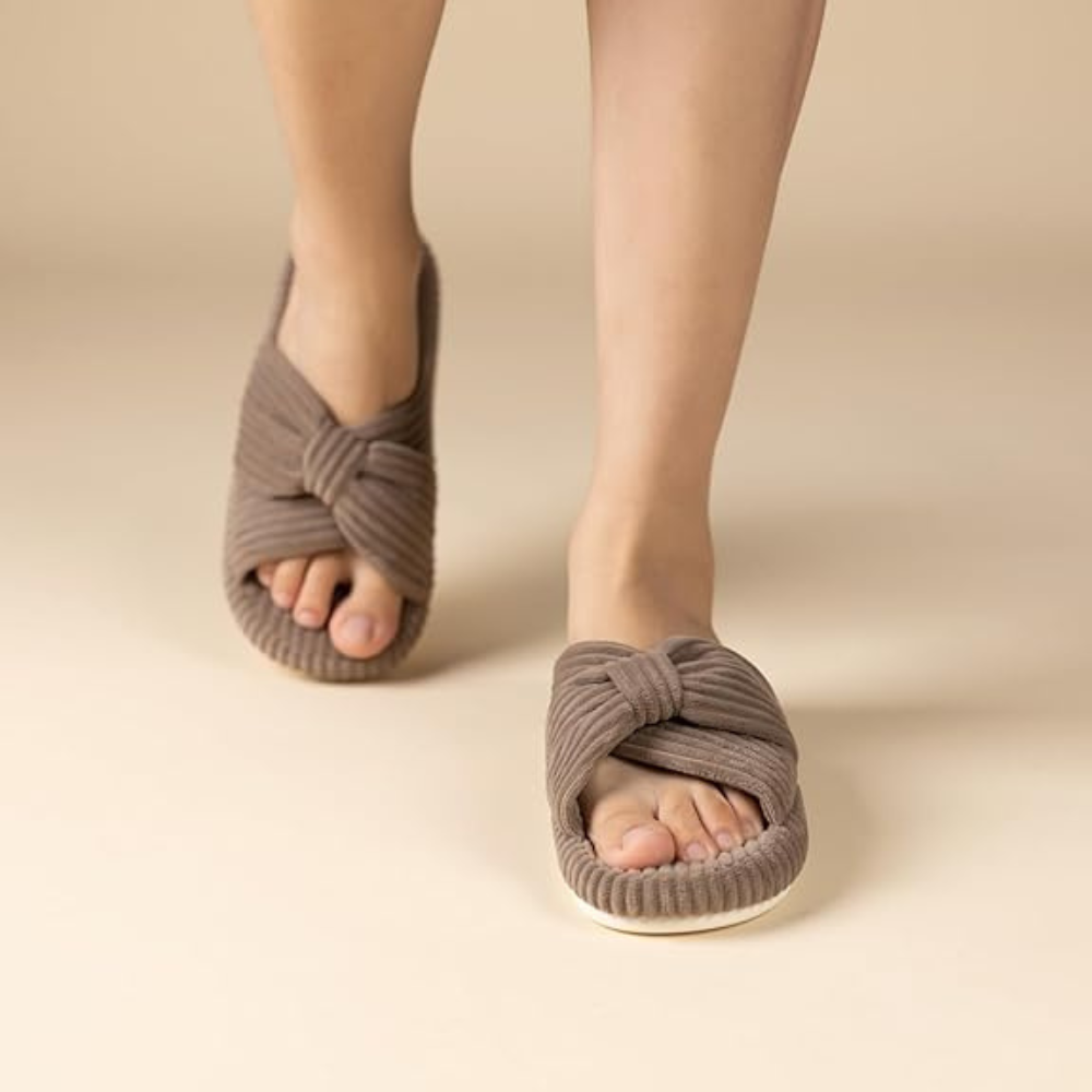 Women Memory Foam Corduroy Bow Crossband SlidesWomen Memory Foam Corduroy Bow Crossband Slides - Image 28