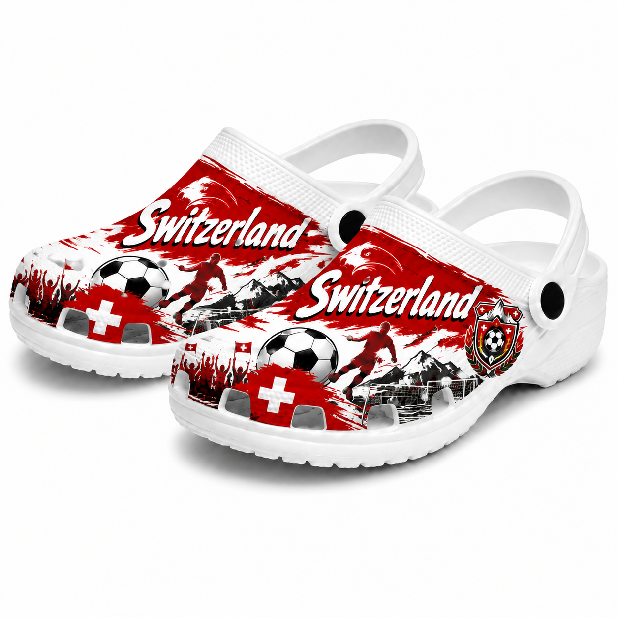 World Cup 2026 Switzerland Football Fan Printed Clogs