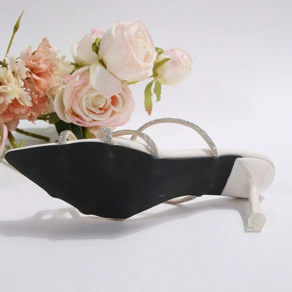 Twist Knot Block Mid Heel Sandals in Black - On-Foot View