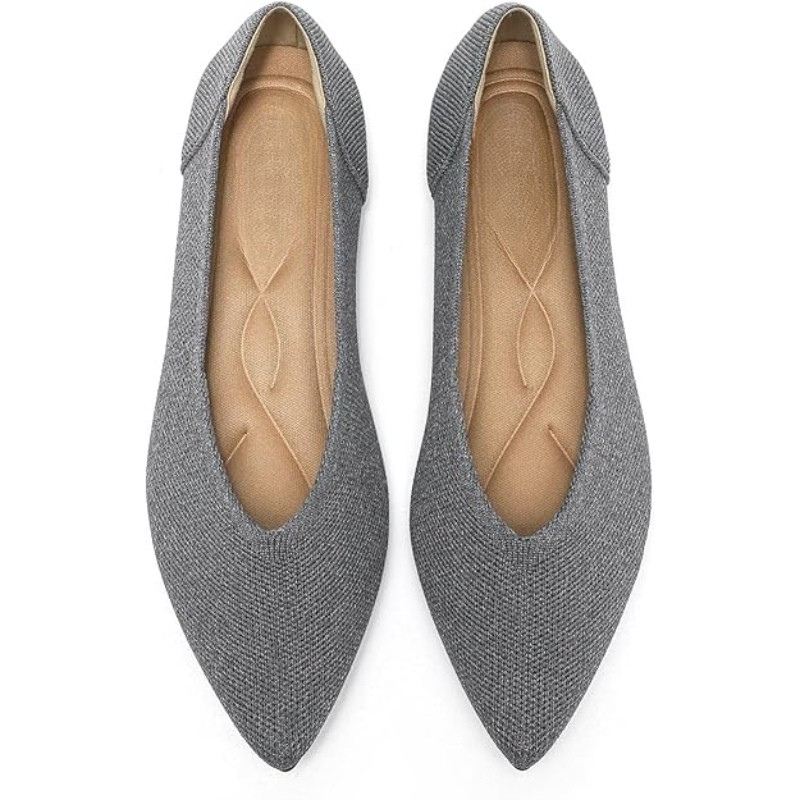 Textured Knit Slip-On Flats With Memory Foam Cushioned Insole-My Beach Shoes