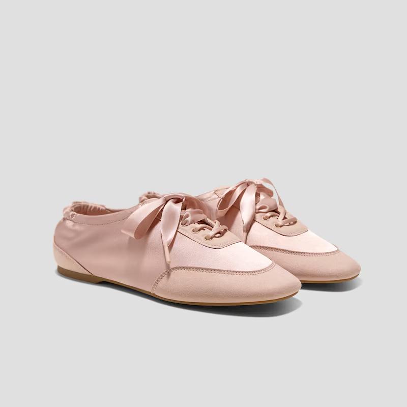 Casual Lace Streetwear Walking Ballet Sneakers For Women