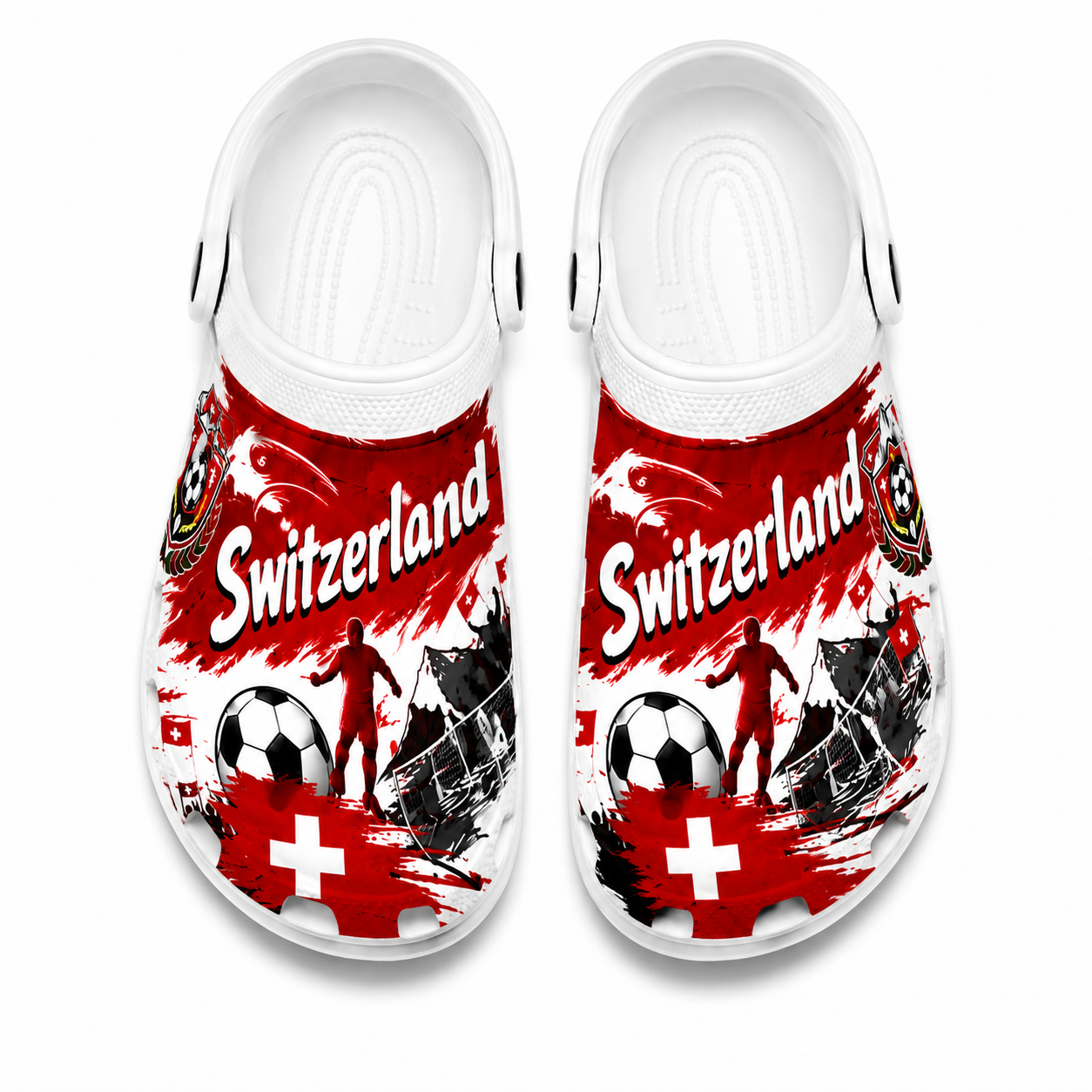 World Cup 2026 Switzerland Football Fan Printed Clogs