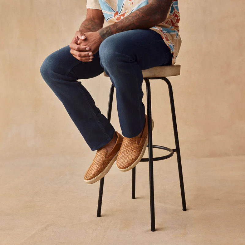 Comfortable Leather Slip On Fashion Sneakers