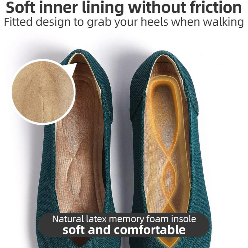 Textured Knit Slip-On Flats With Memory Foam Cushioned Insole - My Beach Shoes
