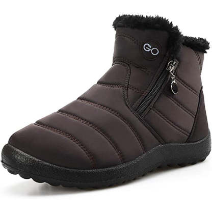 Womens Winter Snow Boots Fur Lined Warm Ankle Boots Zipper Waterproof Outdoor Booties Comfortable Shoes for Women - My Beach Shoes