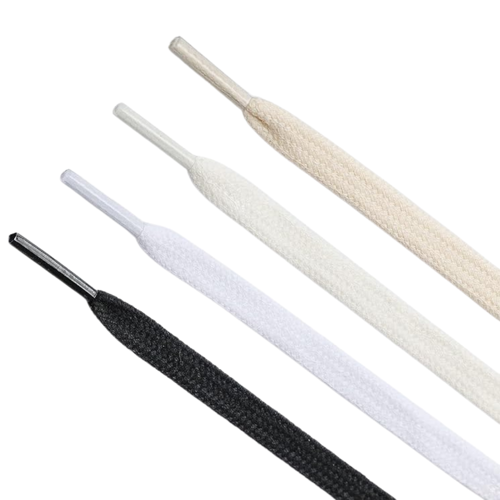 Pair of 2 Cotton Flat Shoelaces Wide for Sneakers and Athletic ShoesPair of 2 Cotton Flat Shoelaces Wide for Shoes - Image 24