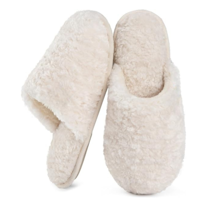 Women Fuzzy Slip On Memory Foam Indoor Slippers
