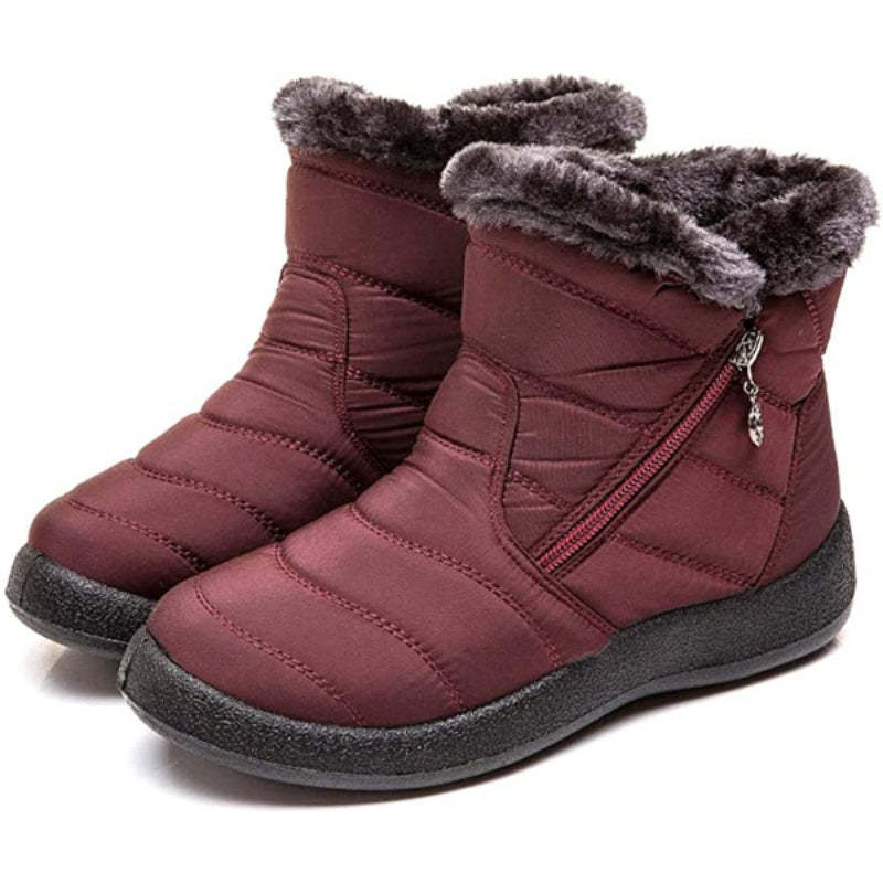 Waterproof Winter Plush Ankle Snow Boots-My Beach Shoes